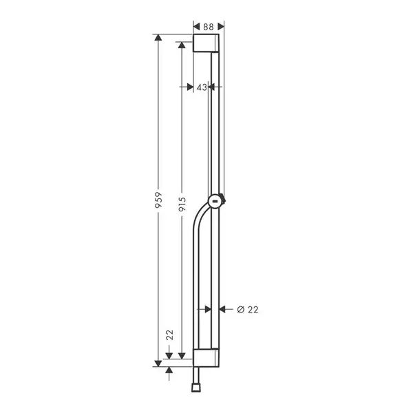 Душова штанга Hansgrohe Pulsify 65 см зі шлангом 160 см, Chrome (24401000)