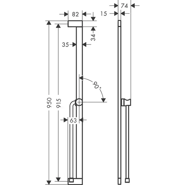 HANSGROHE Pulsify S Штанга для душа, черный матовый (24405670)