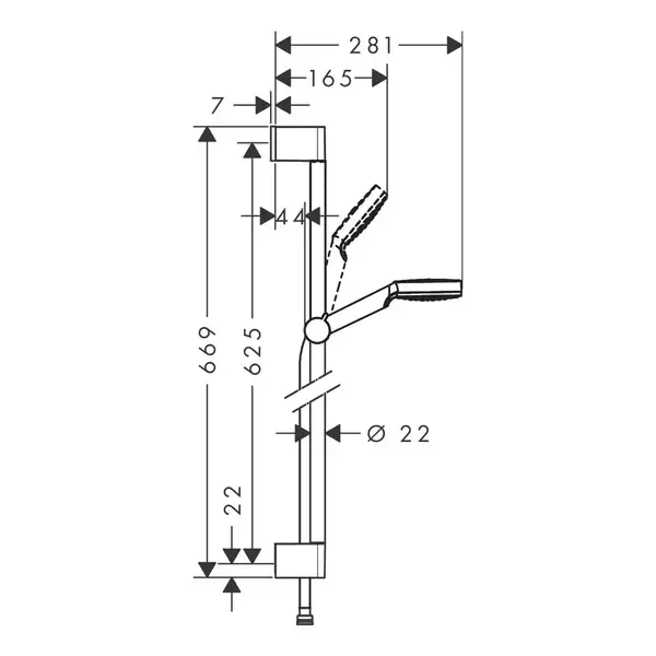 Hansgrohe Crometta 1jet Green Душевой гарнитур, хром/белый (26554400)