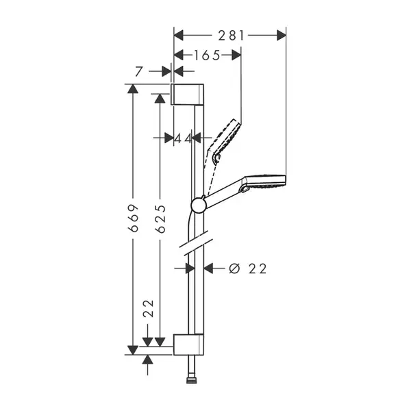 Hansgrohe Crometta Vario Green Душевой гарнитур, хром/белый (26555400)