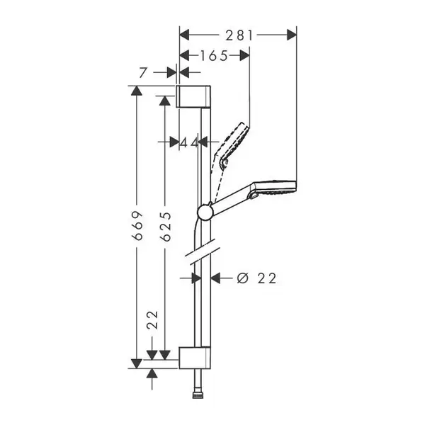 Hansgrohe Crometta Vario Green Душевой гарнитур, хром/белый (26555400)