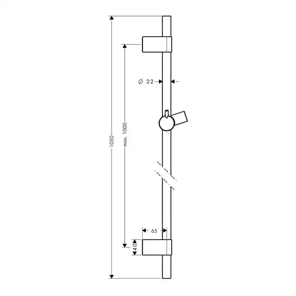 Душова штанга Hansgrohe Unica S Puro Reno 105 см (колір - хром) 28663000