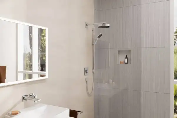 Душовий гарнітур Hansgrohe Rainfinity 130 3jet зі штангою S Puro 90 см та шлангом Designflex 160 см (колір - хром)  28743000