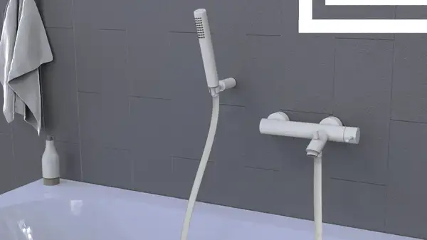 Ручной душ с держателем Paffoni Light (цвет - белый матовый) (ZDUP094BO) фото 2 Aquada.com.ua