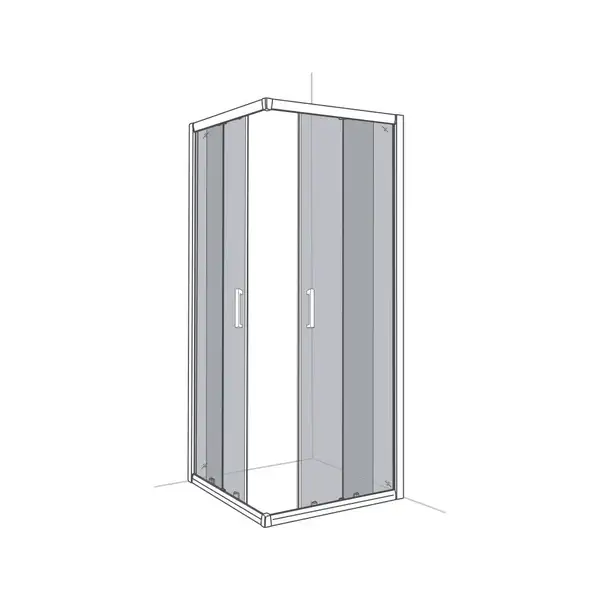 Душевая кабина Devit Eco 90 х 90 х h190 см (профиль - хром, стекло - прозрачное), без поддона ECO3099