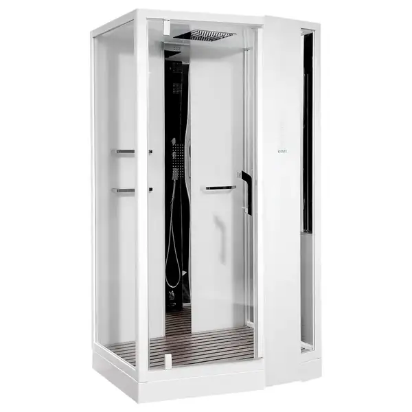 Паровой бокс Devit Soul 1200 × 900 х h2200 мм (профиль - белый, стекло - прозрачное) левое открывание FEN8912WL