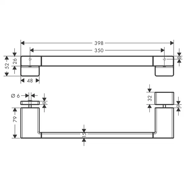 Ручка для душевой двери Hansgrohe AddStoris, матовая бронза (41759140) фото 2 Aquada.com.ua