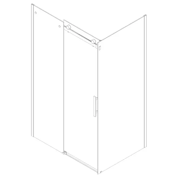 KOER SR SW01-90x200-TR-07 Стінка душової, графіт (KR5382)