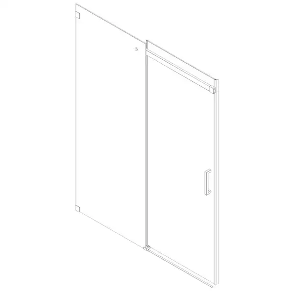 Koer SR SD02-140x200 Двері в нішу, прозоре скло, хром (KR5383)