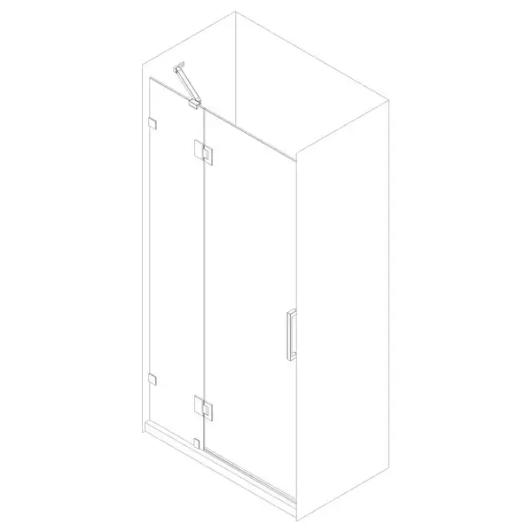 KOER SR SD04 Двері в нішу, прозоре скло, хром (KR5387)