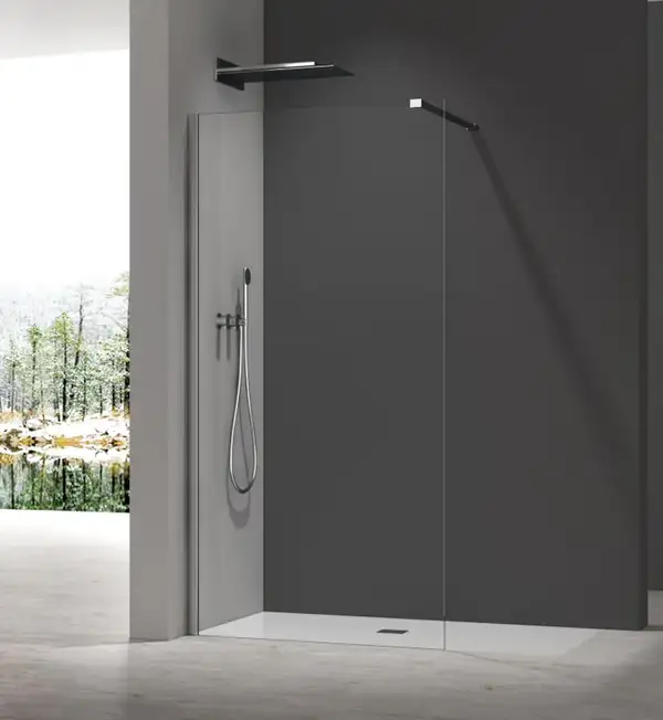 Душова перегородка Koer SR SP01-100x200-TR-01 Walk-In прозоре скло Easy Clean 8мм, хром (KR5393)