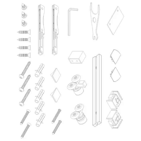 KOER SR SD05 Дверь в душевую нишу, прозрачное стекло (KR5405)