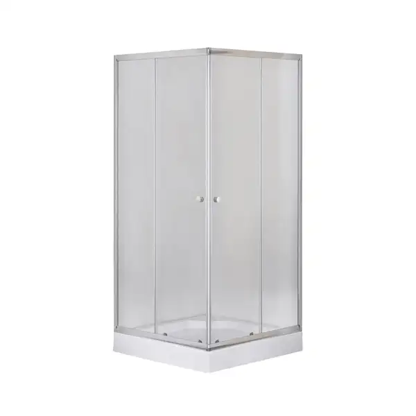 Душова кабіна з низьким піддоном Mixxus CUBIC SCT01-100x100x195-FB CHROME матове скло 4мм (MI6904)