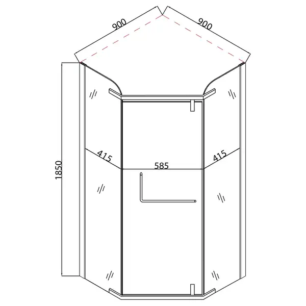MIXXUS LINES SC01 Душевая кабина 90x90, прозрачное стекло, хром (MI6915)
