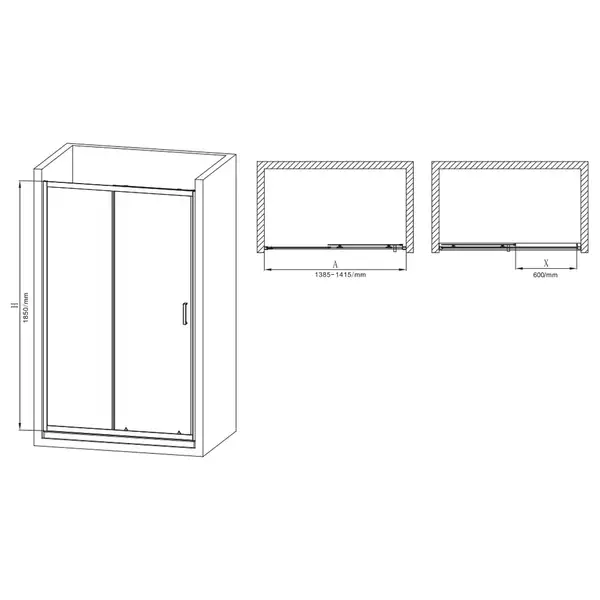 Mixxus Premium DIVERSE SD01 Дверь в нишу, черная (MI6878)