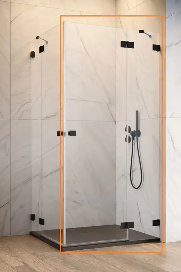 Душова кабіна (половина) Essenza Pro Black KDD 100 права, RADAWAY (10096100-54-01R)