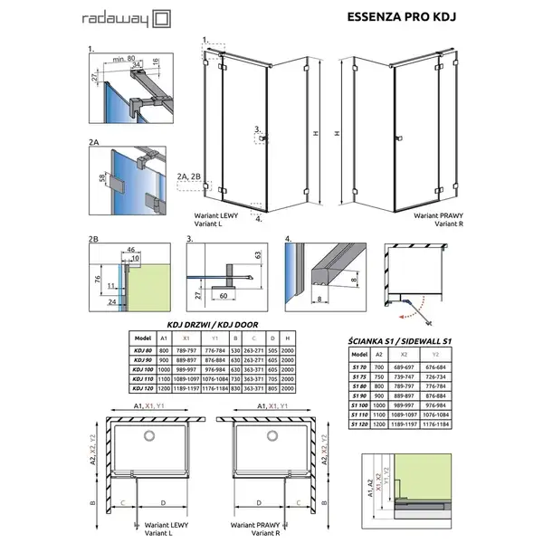 Radaway Essenza Pro KDJ 90 Дверь, белый (10097090-04-01R)