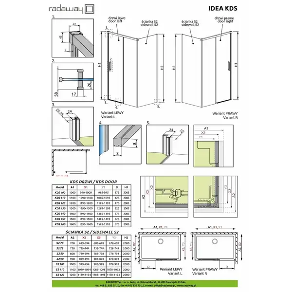 Душові двері Idea Black KDS 100 R RADAWAY (10115100-54-01R)