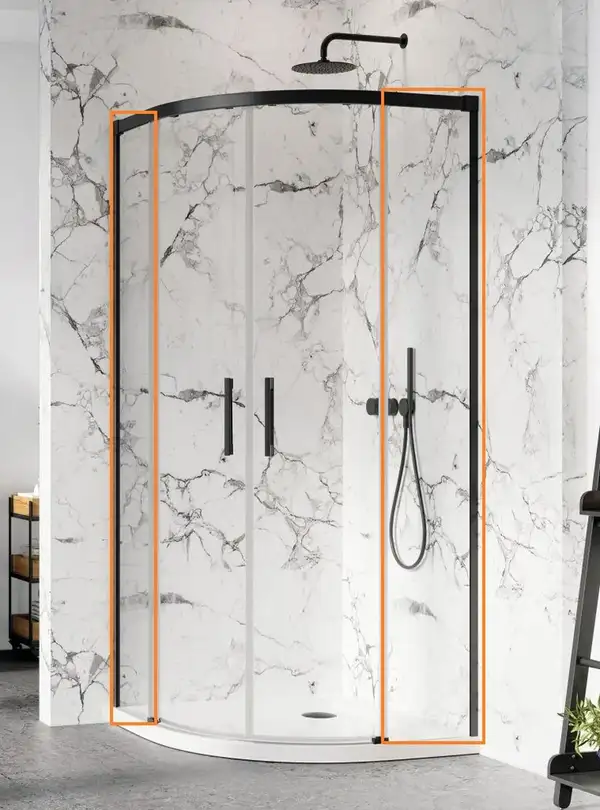 Комплект бокових стінок Idea Black PDD 90L×90R, RADAWAY (387140-54-01)