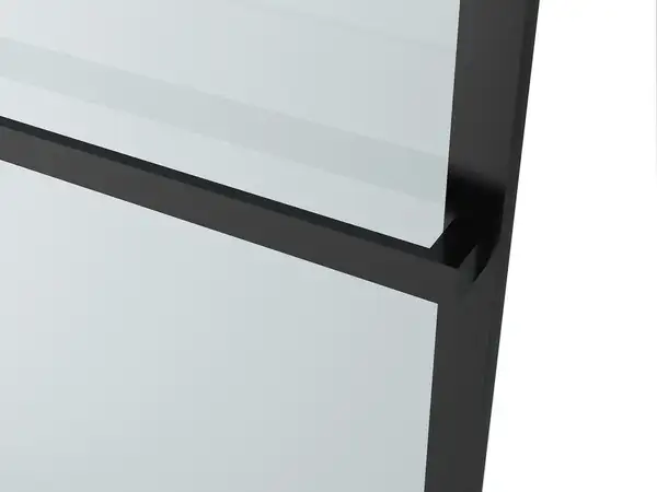 Walk-In Volle Malla Negra з полотенцедержателем 100 х 200 см (профіль - чорний матовий, скло - прозоре) 18-08-100black set