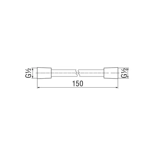 AD135/57BM Шланг для душу 150см чорний мат Nobili ІТАЛІЯ (AD135/57BM)