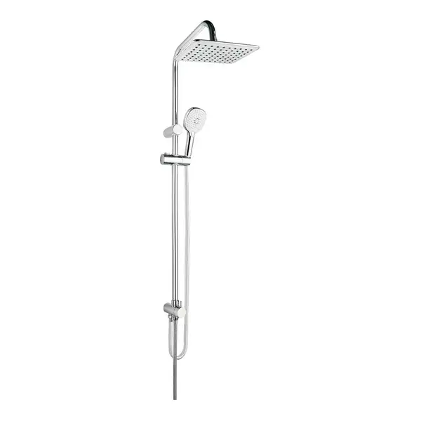 15780191 Mode S Rain Душова система без змішувача, верх.душ 200х200, руч.лійка 3-реж., шланг 150 см, висота 115 см, хром Adell (15780191)
