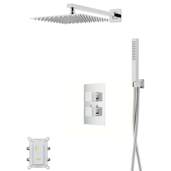 Душевая система CORSAN ANGO 25 CHROME с термостатом + BOX скрытого монтажа (ZA25TCH)