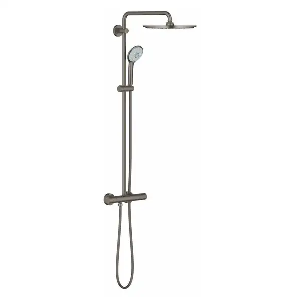 Душевая система Grohe Euphoria System 310 термостатом, (цена - темный графит матовый) (26075AL0) фото 1 Aquada.com.ua