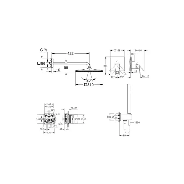 Душова система Grohtherm Cube (26405SC3), Grohe