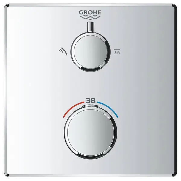 Душевая система скрытого монтажа с термостатом Grohe Grohtherm Cube c Tempesta Cube 250 (цвет - хром) (26415SC0)