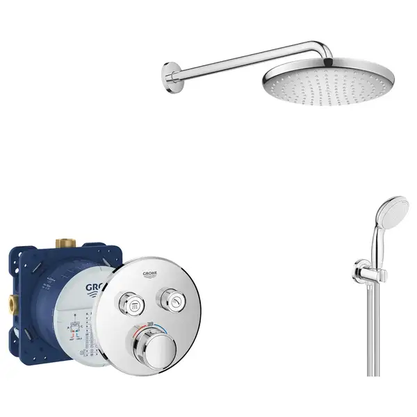 Душевая система скрытого монтажа с термостатом Grohe Grohtherm SmartControl c Tempesta 250 (цвет - хром) (26416SC1) фото 1 Aquada.com.ua