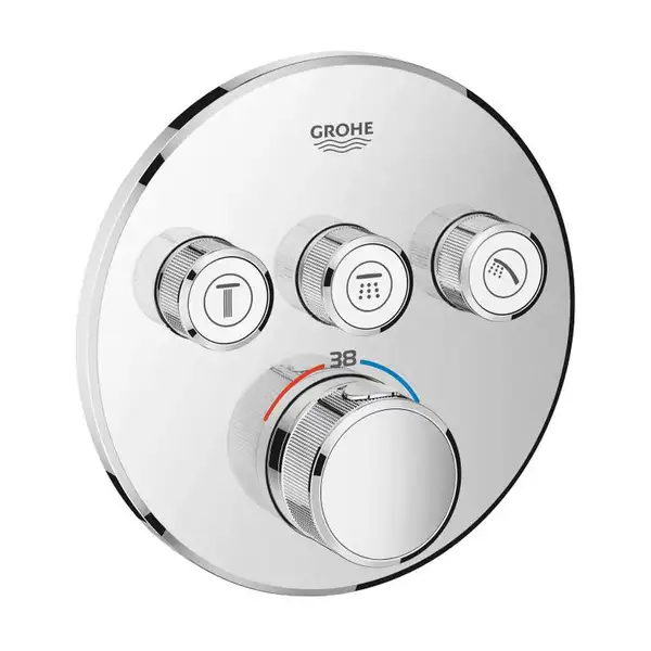 Душевая система скрытого монтажа с термостатом Grohe Grohtherm SmartControl c Tempesta 250 (цвет - хром) (26416SC2) фото 2 Aquada.com.ua