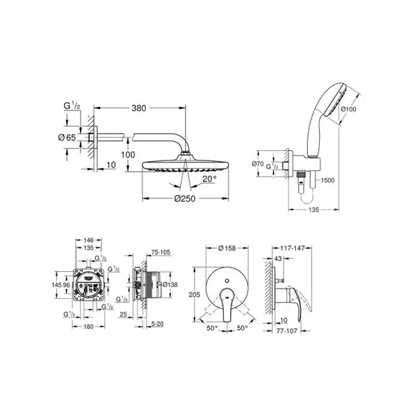 Душова система Grohe Grohtherm SmartControl (26416SC3)