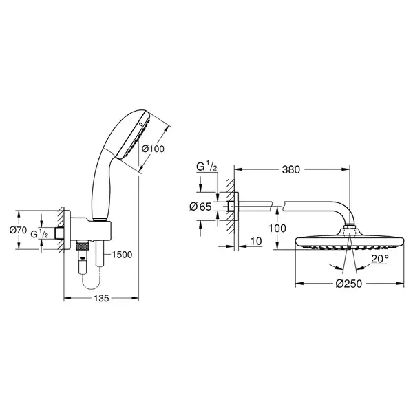 Душова система Grohe Grohtherm SmartControl (26416SC3)
