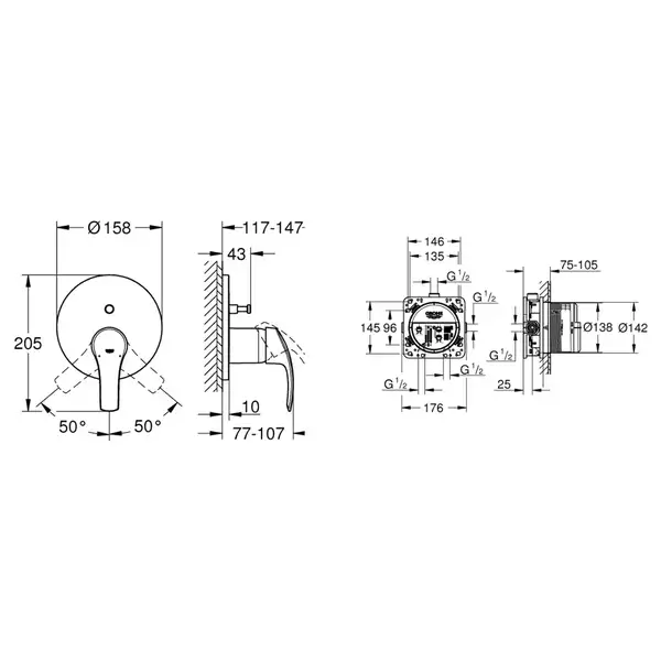 Душова система Grohe Grohtherm SmartControl (26416SC3)