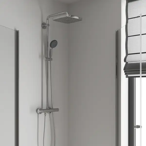 Душова система з термостатом, настінний монтаж Grohe QuickFix Vitalio Start System 250 Cube 26697000