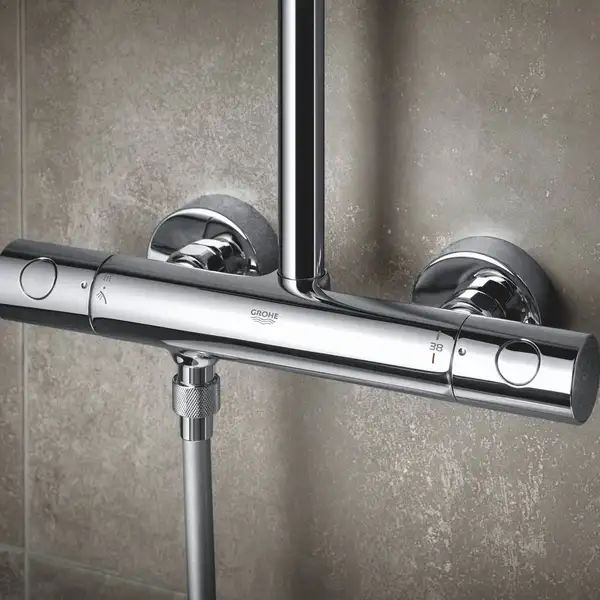 Душова система з термостатом, настінний монтаж Grohe QuickFix Vitalio Start System 250 Cube 26697000