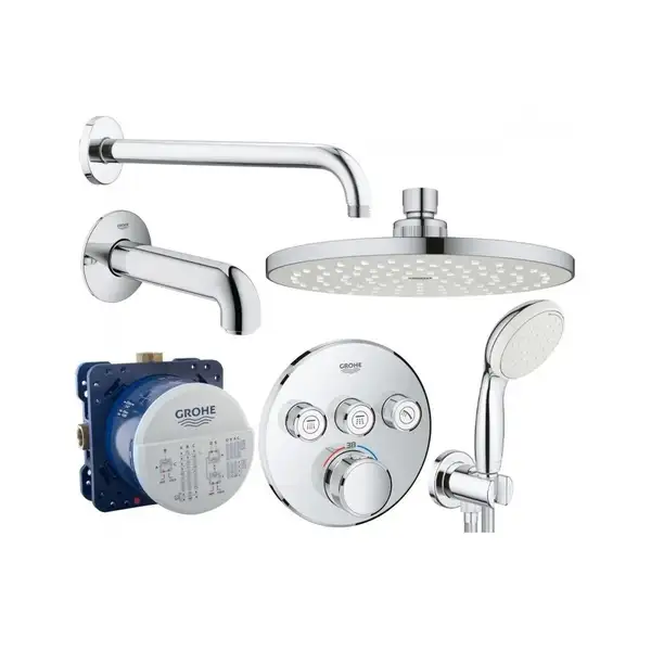 Душевая система скрытого монтажа Grohe Grohetherm SmartControl на 3 потребителя (цвет - хром) (3461402L)