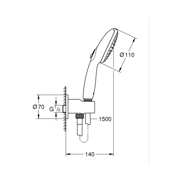Grohe Eurosmart Прихована душова система, хром (UA25183003)