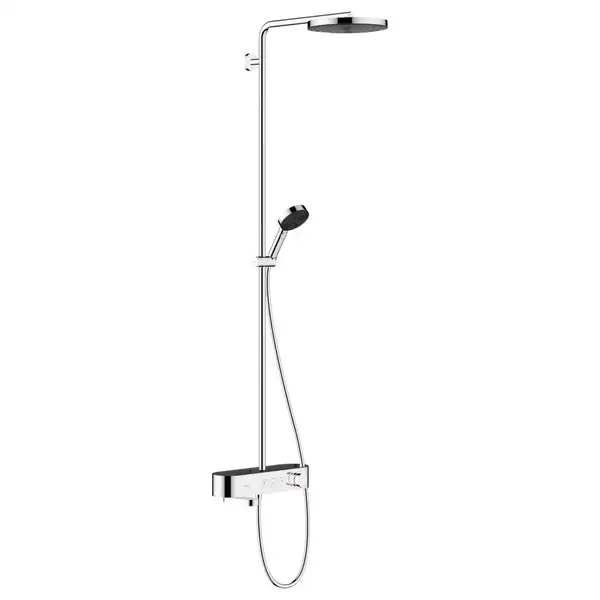 Душевая система Hansgrohe Pulsify Showerpipe 260 1jet с термостатом для ванны ShowerTablet 400 (цвет - хром) (24230000) фото 1 Aquada.com.ua