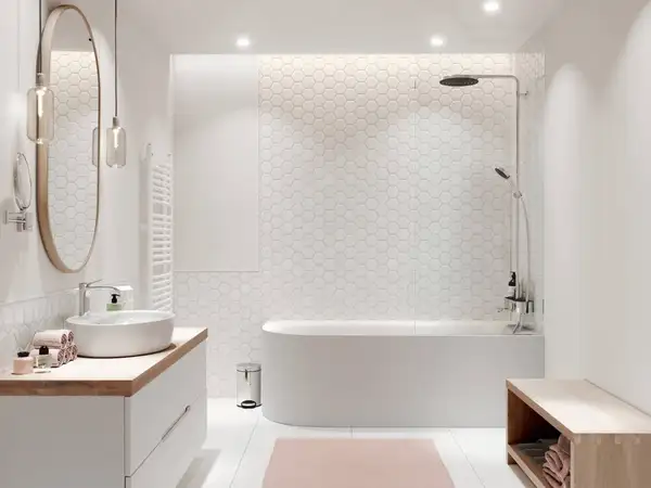 Душевая система Hansgrohe Pulsify Showerpipe 260 1jet с термостатом для ванны ShowerTablet 400 (цвет - хром) (24230000) фото 2 Aquada.com.ua