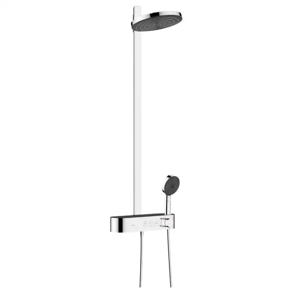 Душова система з термостатом Hansgrohe Pulsify Showerpipe 260 2jet EcoSmart із ShowerTablet Select 400 (колір - хром) 24241000