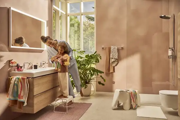 Душова система з термостатом Hansgrohe Pulsify Showerpipe 260 2jet EcoSmart із ShowerTablet Select 400 (колір - хром) 24241000