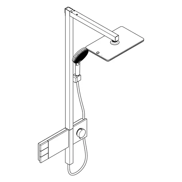 Душова система з термостатом Hansgrohe Raindance Alive Q 210/340 1jet EcoSmart з ShowerSelect Comfort, (колір - хром)  24591000
