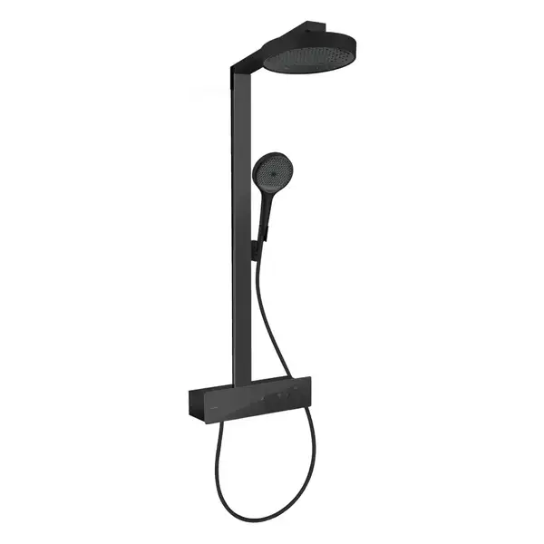 Душевая система с термостатом Hansgrohe Rainfinity Showerpipe 250 1jet EcoSmart с ShowerTablet 350 (цвет - чёрный матовый) 28742670
