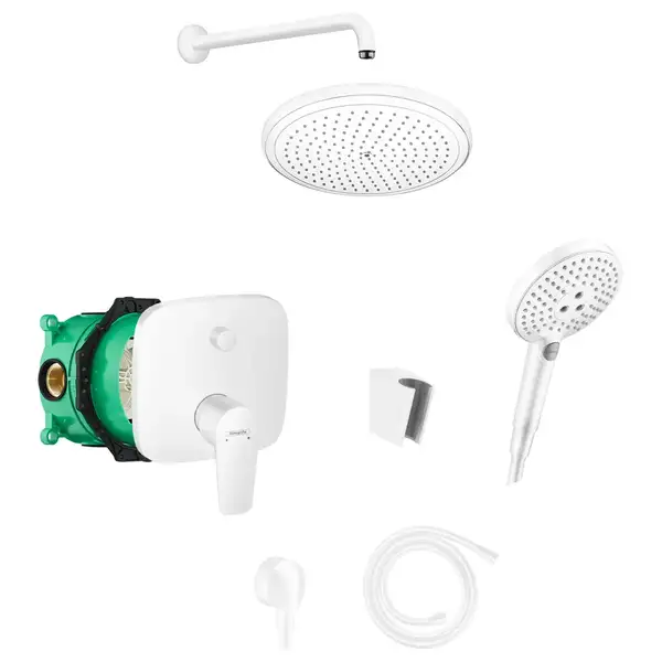 Душевая система скрытого монтажа Hansgrohe (цвет - белый матовый) (71745700+01800180+26220700+27413700+26530700+28331700+27454700+28276700) фото 1 Aquada.com.ua