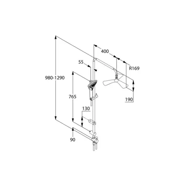 Fizz Dual Shower System 6709305-00 верхній душ+ручний душ Kludi НІМЕЧЧИНА
