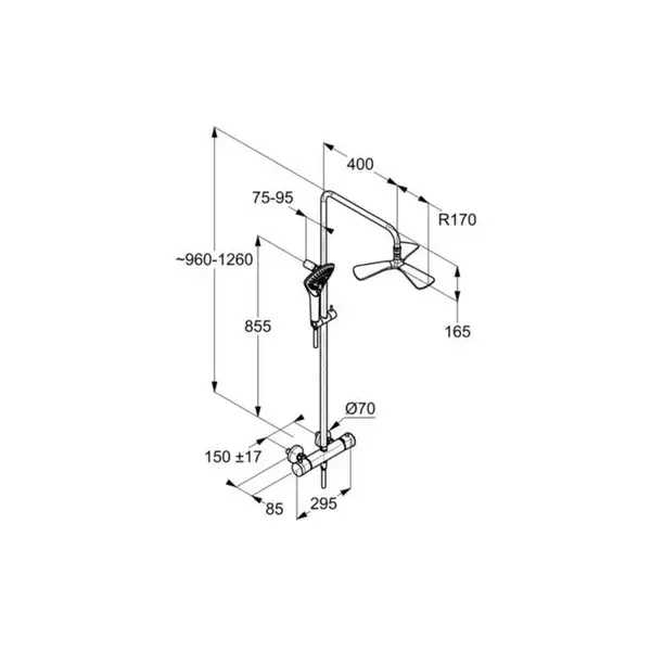 Fizz Dual Shower System з термостатом 6709605-00 верхій душ+ручний душ Kludi НІМЕЧЧИНА