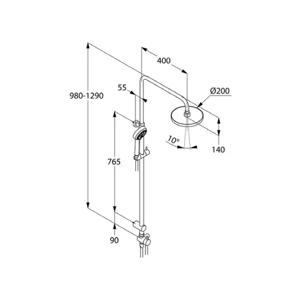 Logo Dual Shower System 6809105-00 верхній душ 200мм+ручний душ Kludi НІМЕЧЧИНА