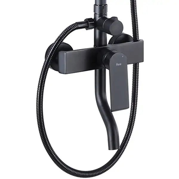 Душевой гарнитур REA HASS BLACK черный с изливом (REA-B9968)